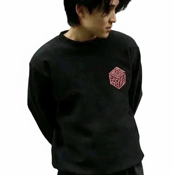 Hikeshi Spirit Other - Hikeshi Spirit “Daruma” Long Sleeve Men’s Black Shirt With Neon Graphics XL EUC!